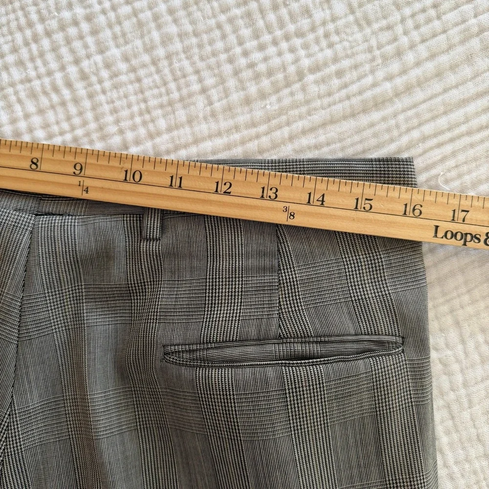 Vintage Cricketeer 2 Piece Suit Mens L Gray Plaid Double Breasted 34x31 USA 90s